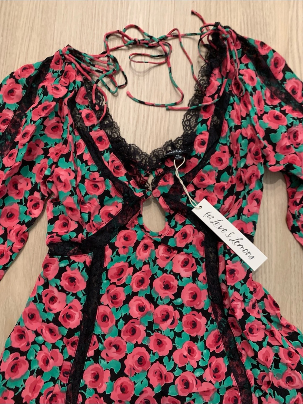 For Love& Lemons Brunello Asymmetrical Dress Size XS NWT - Picture 8 of 10